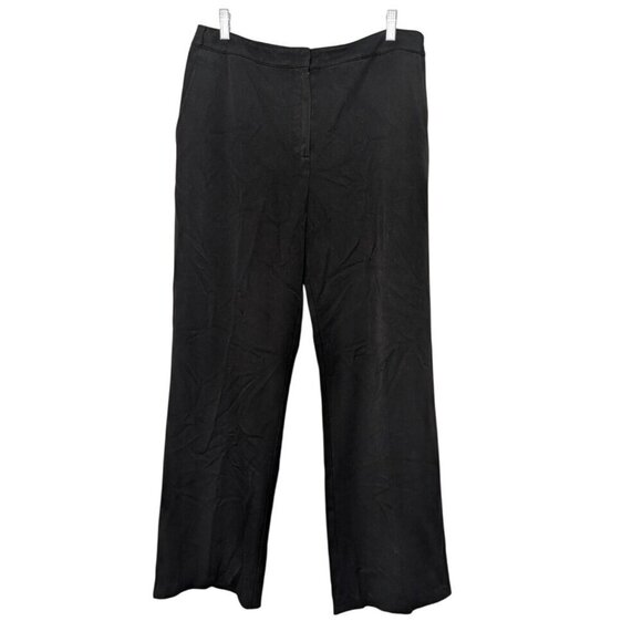 St John Sport Pants Womens Size 14 Black Straight Leg Career Business Classic - Picture 1 of 13
